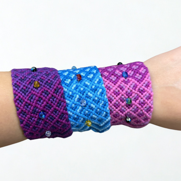 Wide Crystal Friendship Bracelet