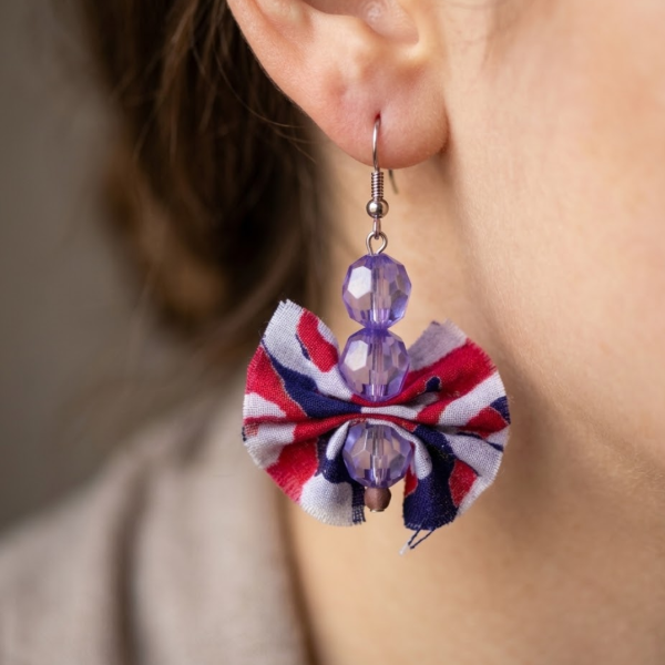 Batik Butterfly Dangle Earrings