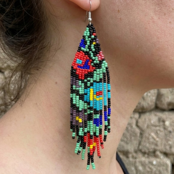 Wildflower Beaded Fringe Earrings