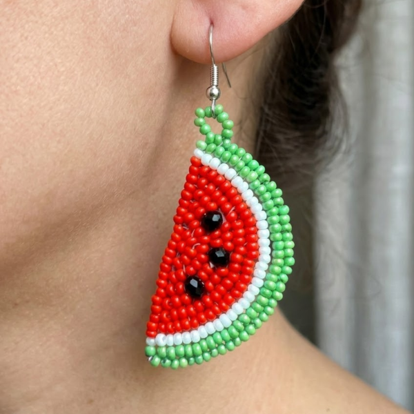 Watermelon Beaded Earrings