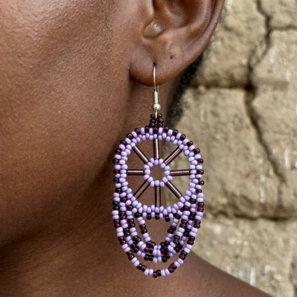 Wagon Wheel Beaded Earrings