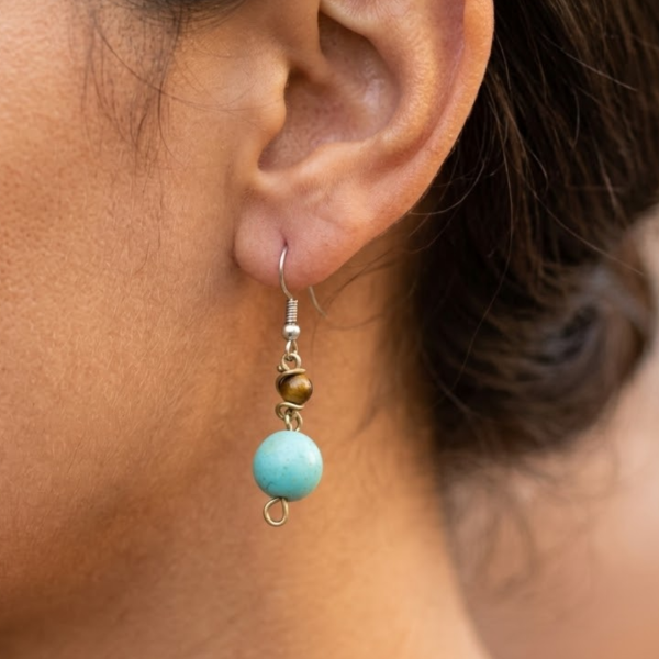 Turquoise Howlite Drop Earrings