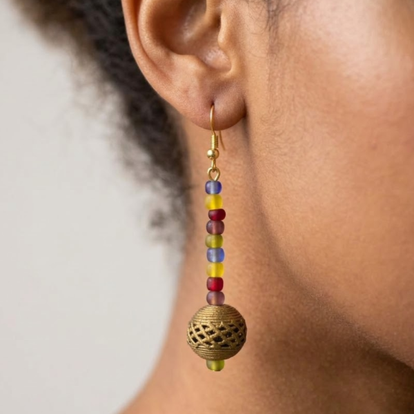 Sunny Glass Bead Earrings