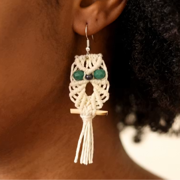 Macrame Owl Earrings