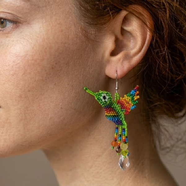 Hummingbird Beaded Earrings