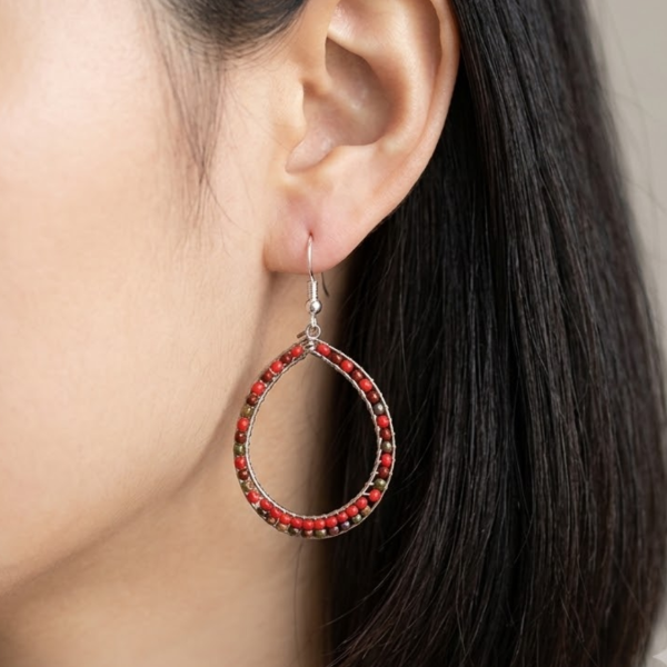 Gancho Beaded Hoop Earrings