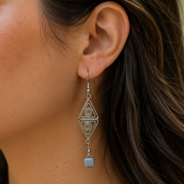 Double Triangle Wire Earrings