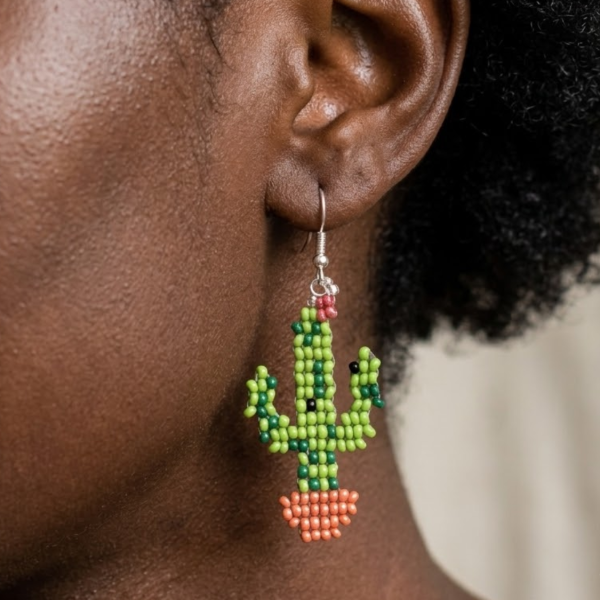 Cactus Beaded Earrings