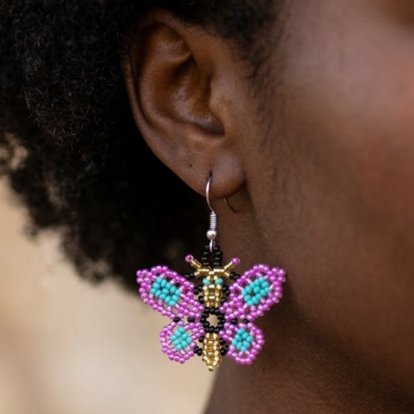 Butterfly Beaded Earrings