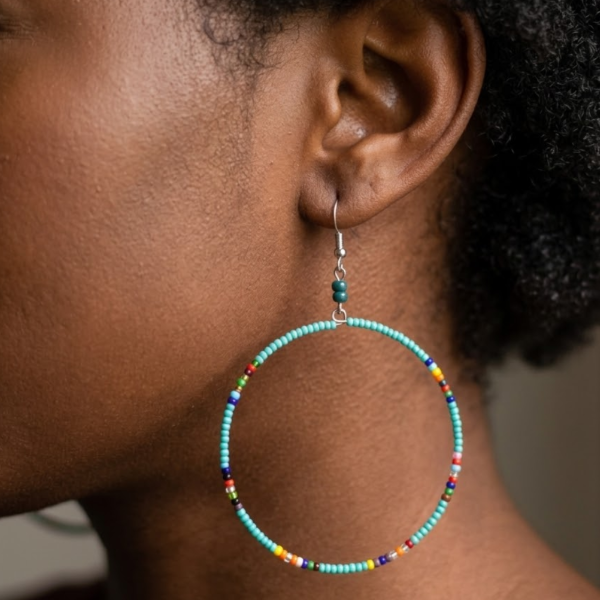 Beaded Hoop Earrings