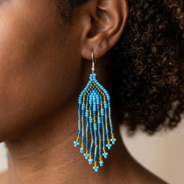 Ariel Beaded Fringe Earrings