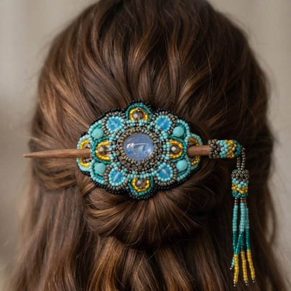 Mini Beaded Crystal Hair Slide