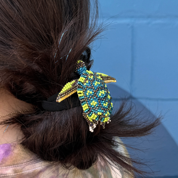 Turtle Beaded Hair Tie