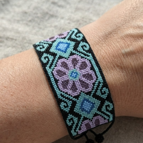 Desert Rose Beaded Cuff Bracelet