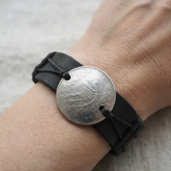 Leather Coin Bracelet