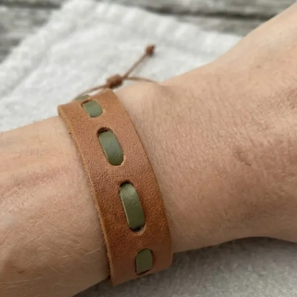 Morse Leather Bracelet