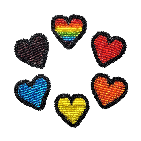 Beaded Heart Pins
