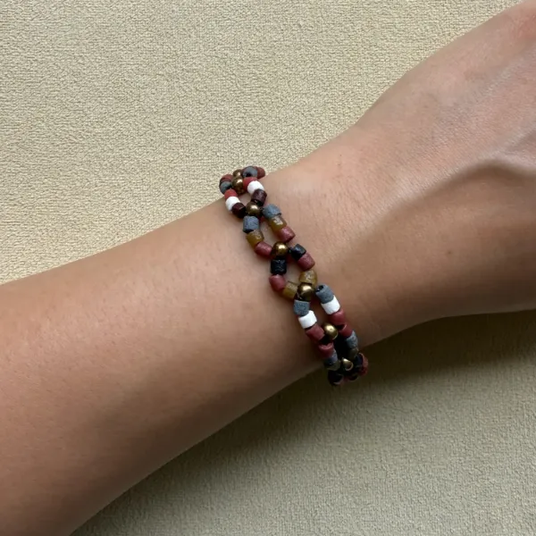 Sankofa Glass Bead Bracelet