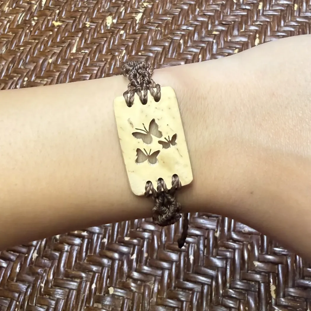 Coco Wavy Macrame Bracelet - Butterflies