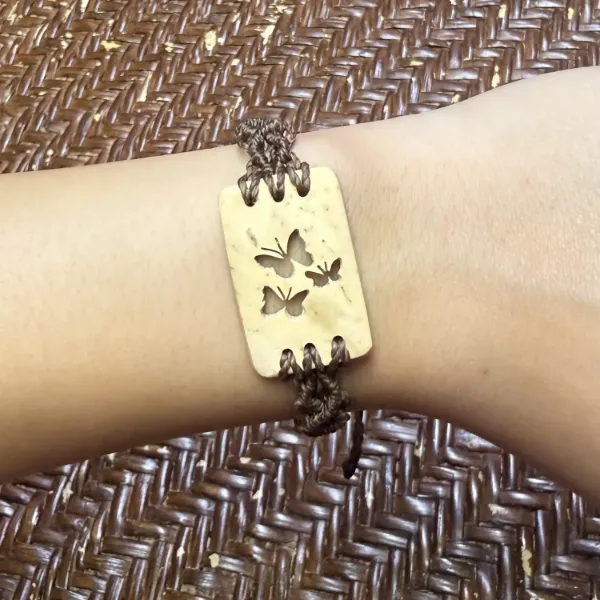 Coco Wavy Macrame Bracelet - Butterflies