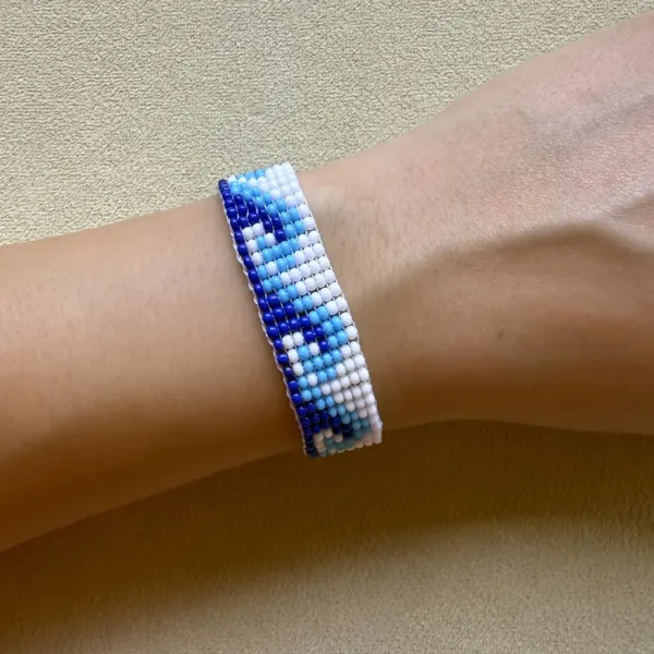 Wave Half Inch Beaded Bracelet