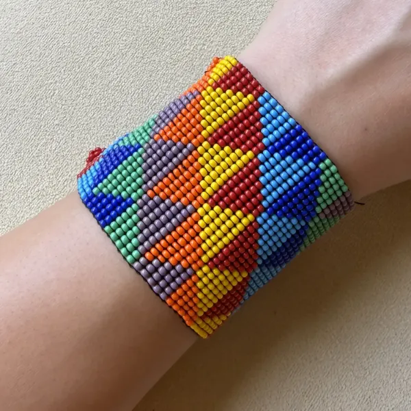 Wide Beaded Bracelet