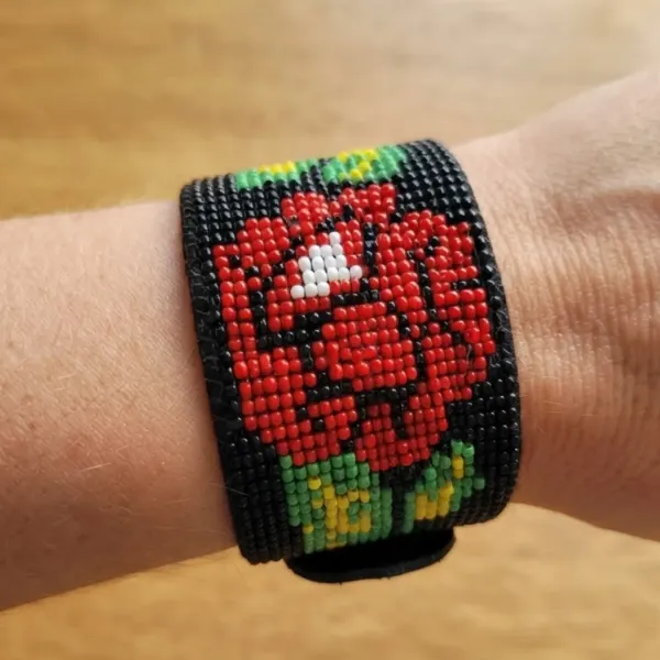 Wide Beaded Cuff Bracelet