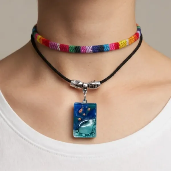 Fused Glass Double Choker