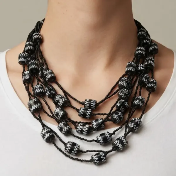 Mali Multi Glass Bead Statement Necklace
