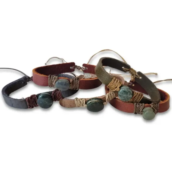 Leather Jade Bracelet