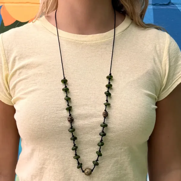 Flying Saucer Glass Bead Necklace