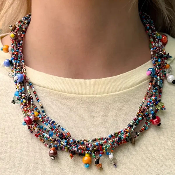 Wide Multistrand Statement Necklace