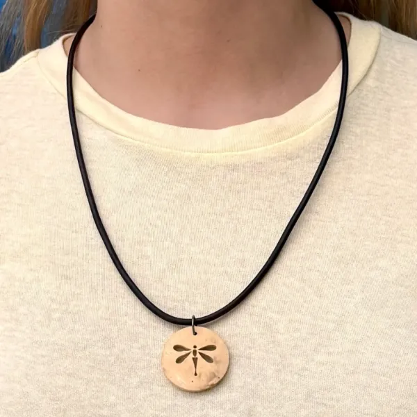 Coco Leather Necklace - Dragonfly