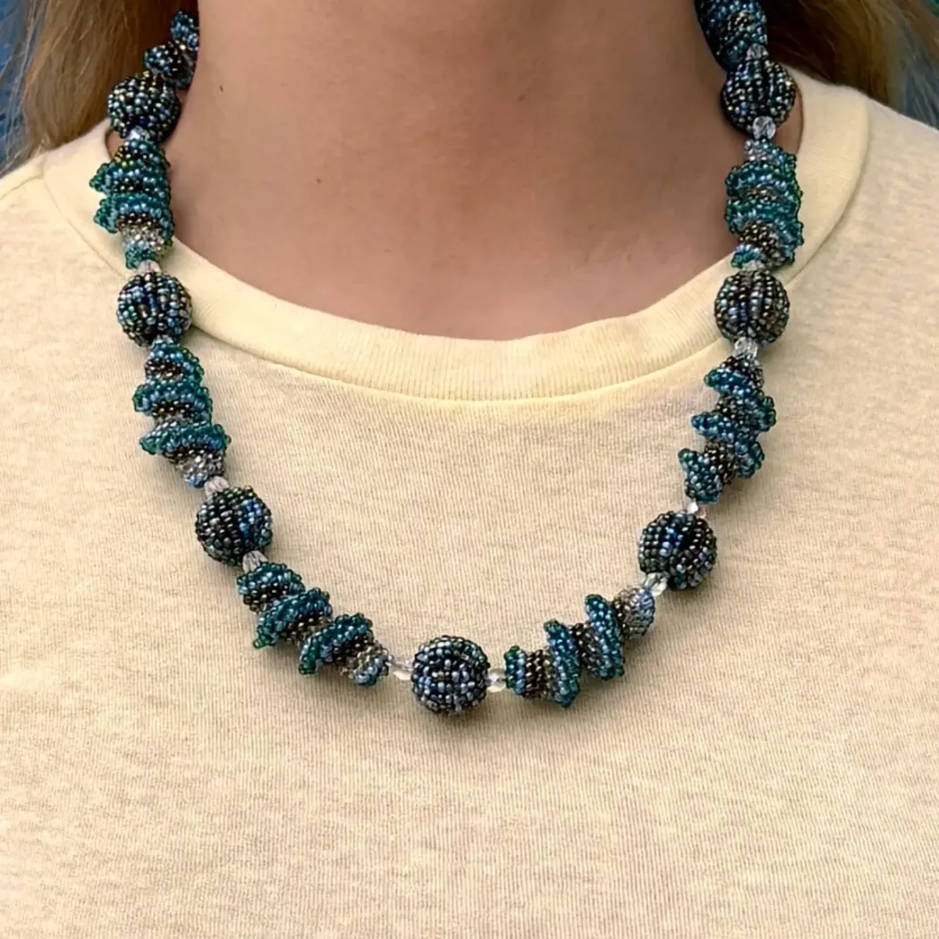 Spiral Twist Beaded Necklace