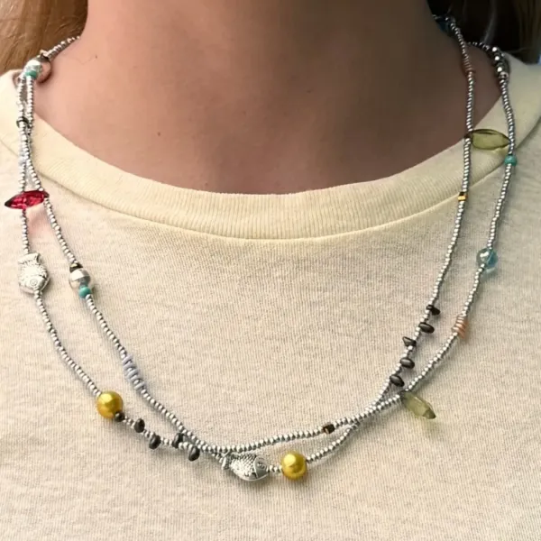 Multimedia Glass Bead Necklace