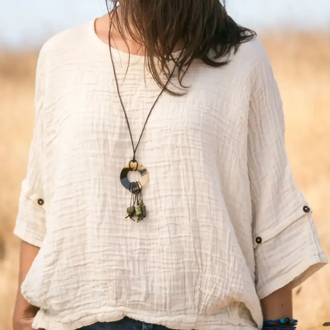 Hand-carved Horn Statement Necklace